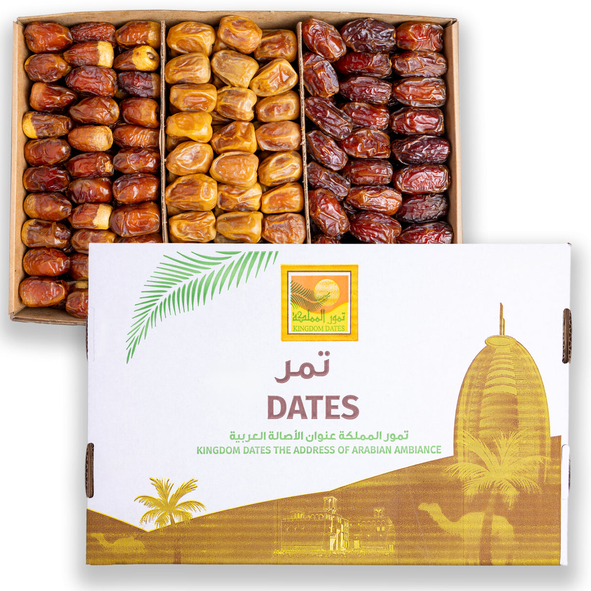 3 KG Premuim Assorted Plain Dates Box (Majdoul-Sukkari Semi Dry-Wadi)
