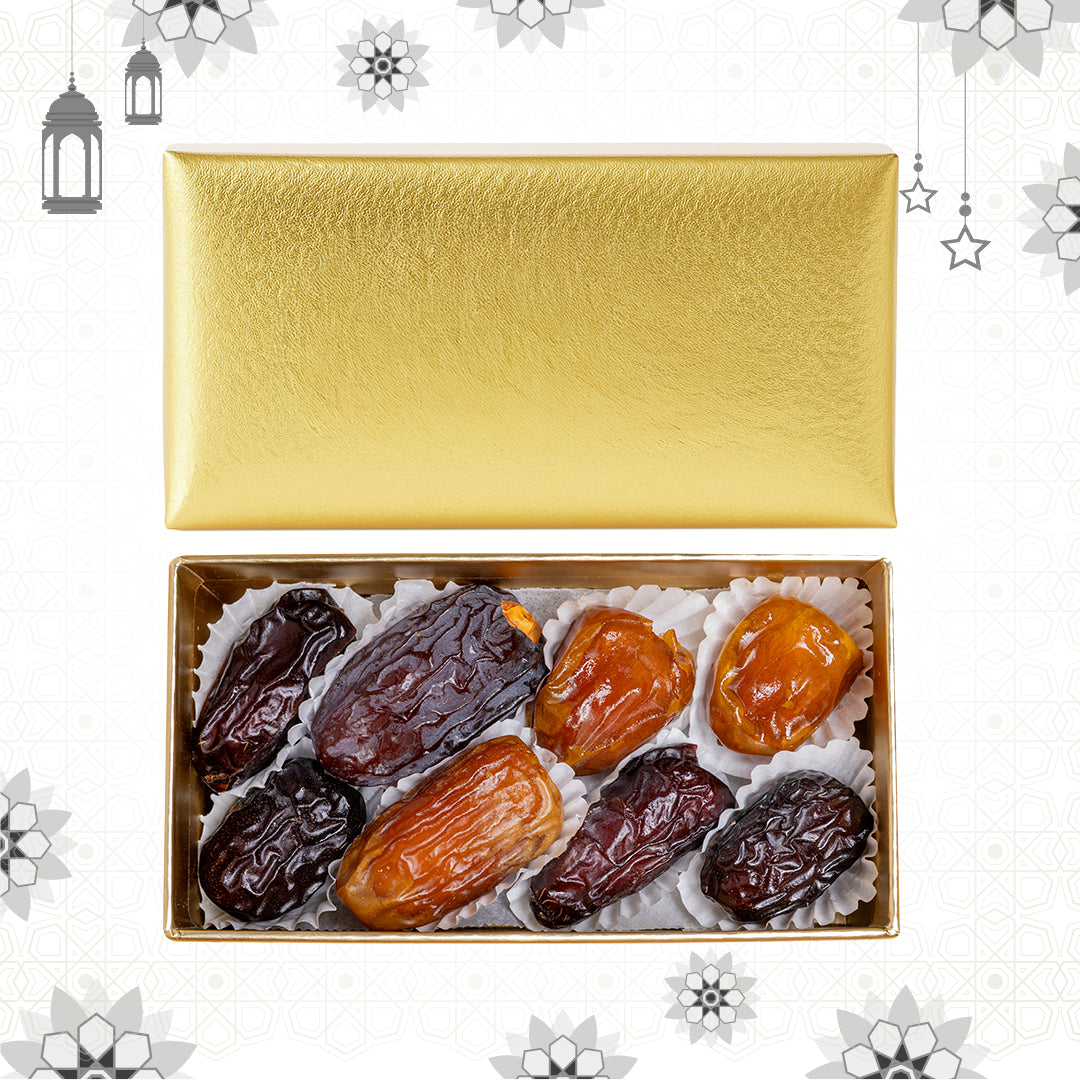 Golden Mixed Plain Dates Gift Box