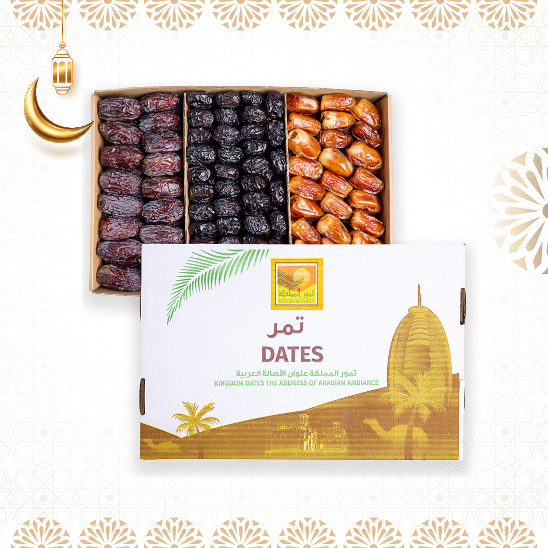 3 KG Premuim Assorted Plain Dates Box (Mejdoul-Sagi-Ajwa) - Ramadan Offer
