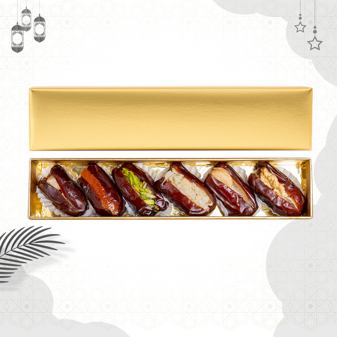 Golden Mixed Stuffed Dates with Nuts Gift Box