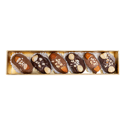 Mixed Covered Chocolate Dates Stuffed with Nuts Gift Box