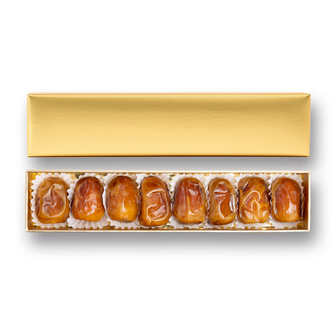 Premium Golden Sukkari Dates – Gift Box, 8 Pieces, 120g