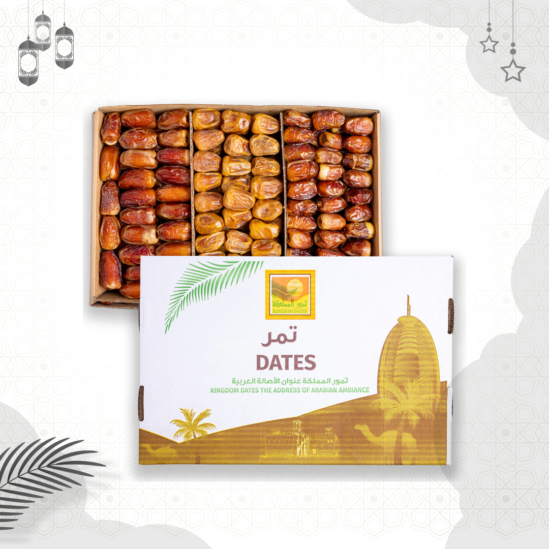 3 KG Premuim Assorted Plain Dates Box (Sagi-Sukkari-Wadi) - Ramadan Offer