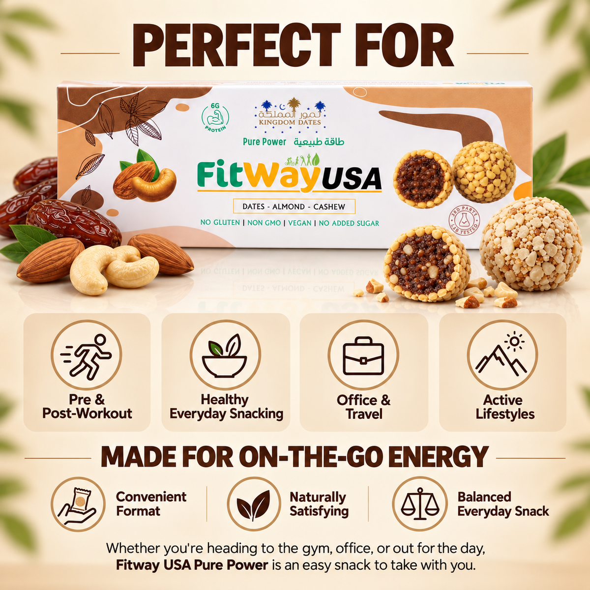 Almond Dates Protein Ball with Cashew 50g