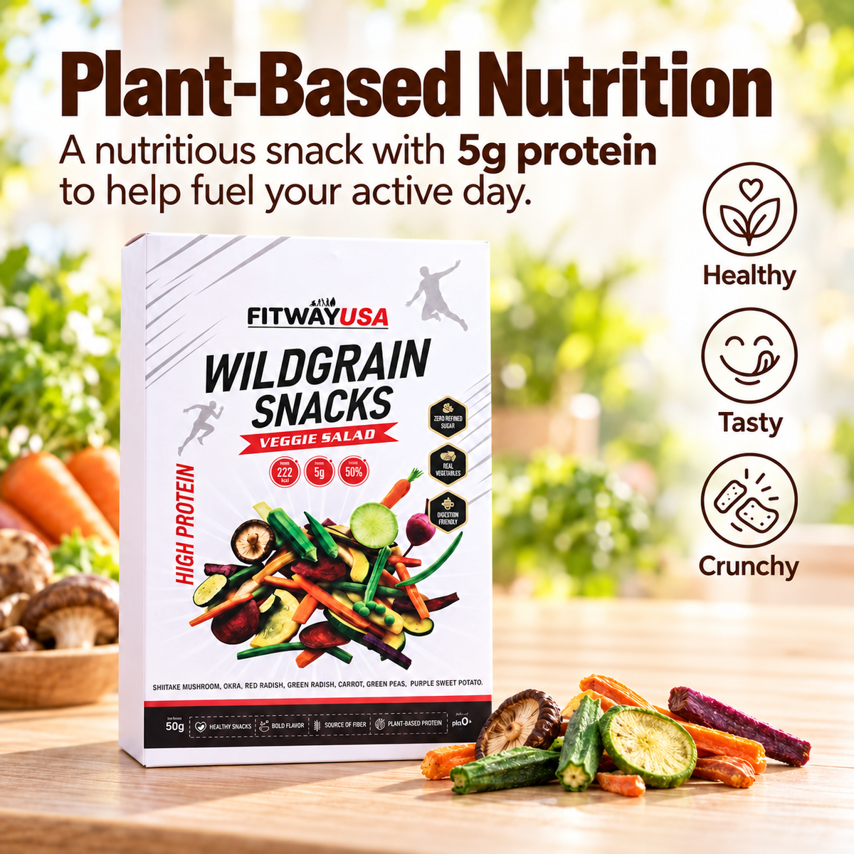 FitWay USA Wildgrain Snacks Veggie Salad - 50g