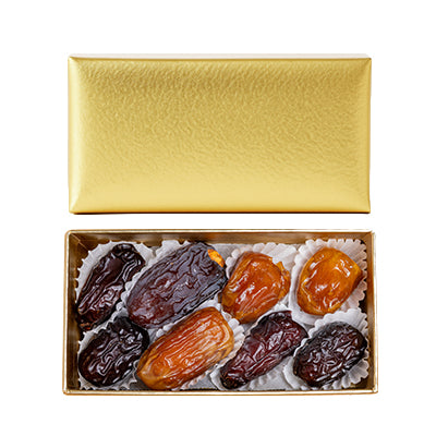 Golden Mixed Plain Dates Gift Box – 16 Premium Pieces