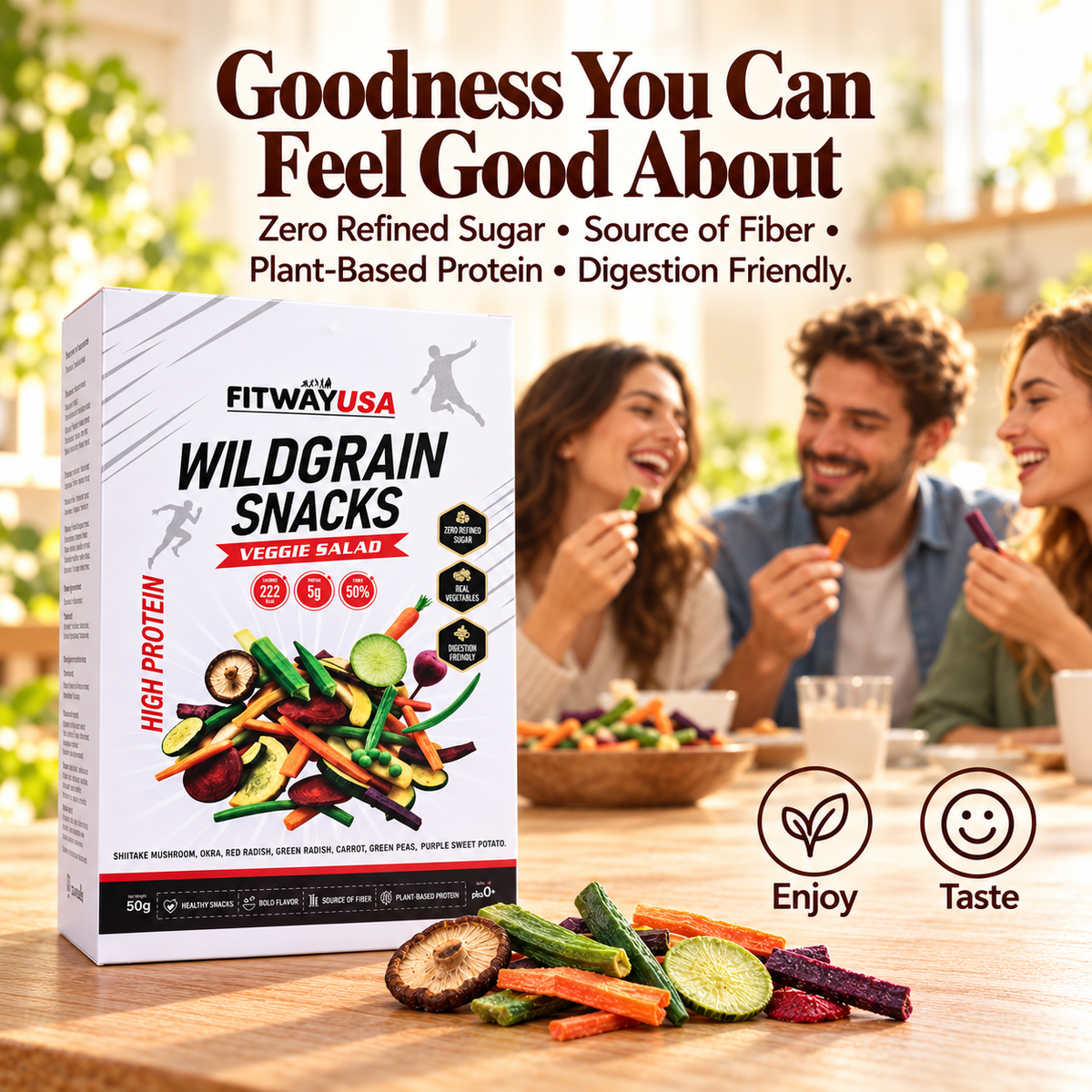 FitWay USA Wildgrain Snacks Veggie Salad - 50g