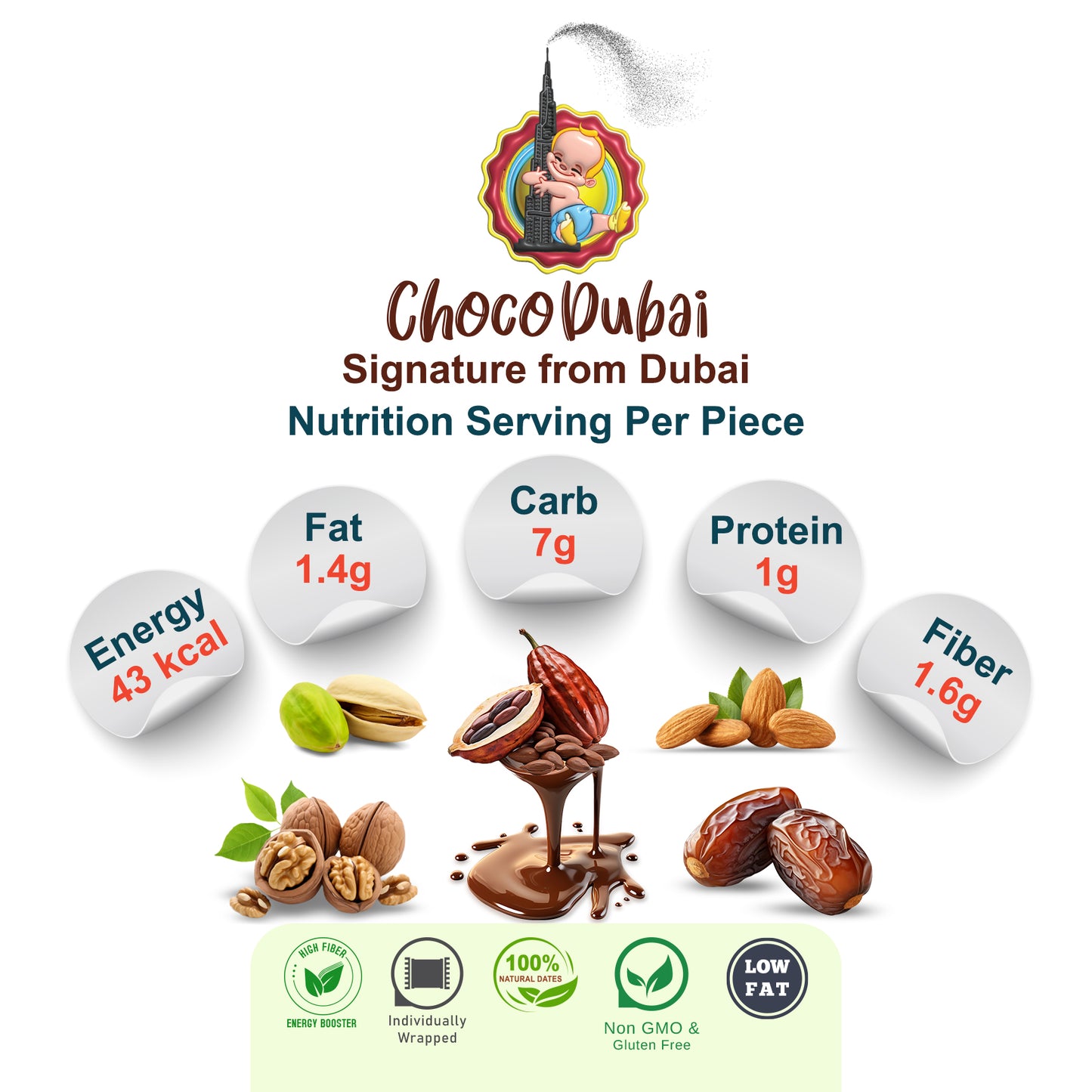 Vanilla + Caramel + Dark Chocolate Dates With Nuts - Offer 100 GM * 3 PCS