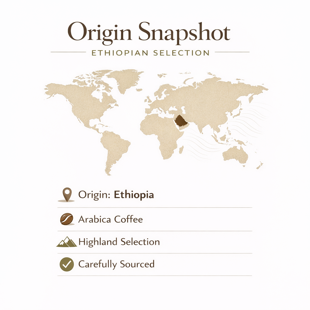 Medium-Ground Espresso Specialty Coffee – Origin: Ethiopia (50g)