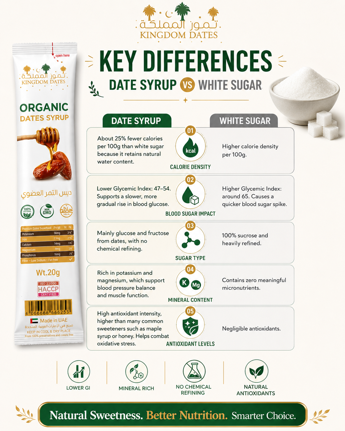 Organic Dates Syrup Sachets – 100% Natural Sweetener | 20g Single-Serve Packs