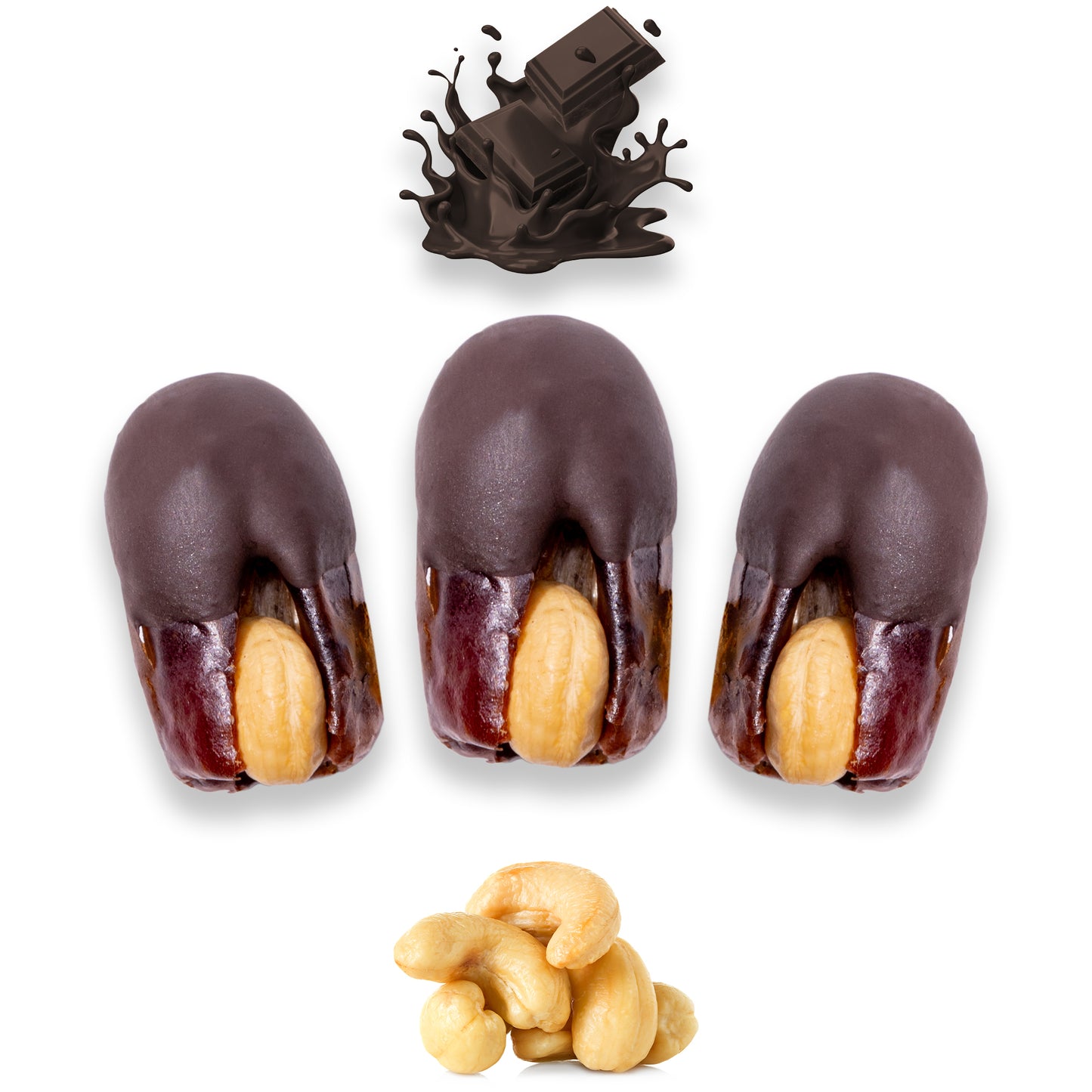 Luxury Khedri Dates Stuffed with Nuts & Half-Dipped in Coffee Chocolate