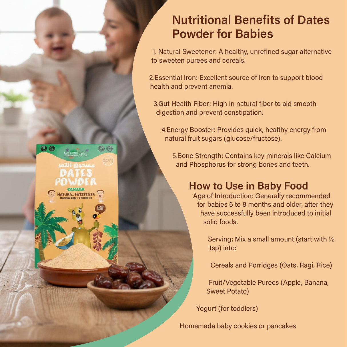 Organic Dates Powder | Zero Junk Sweetener for Kids & Family