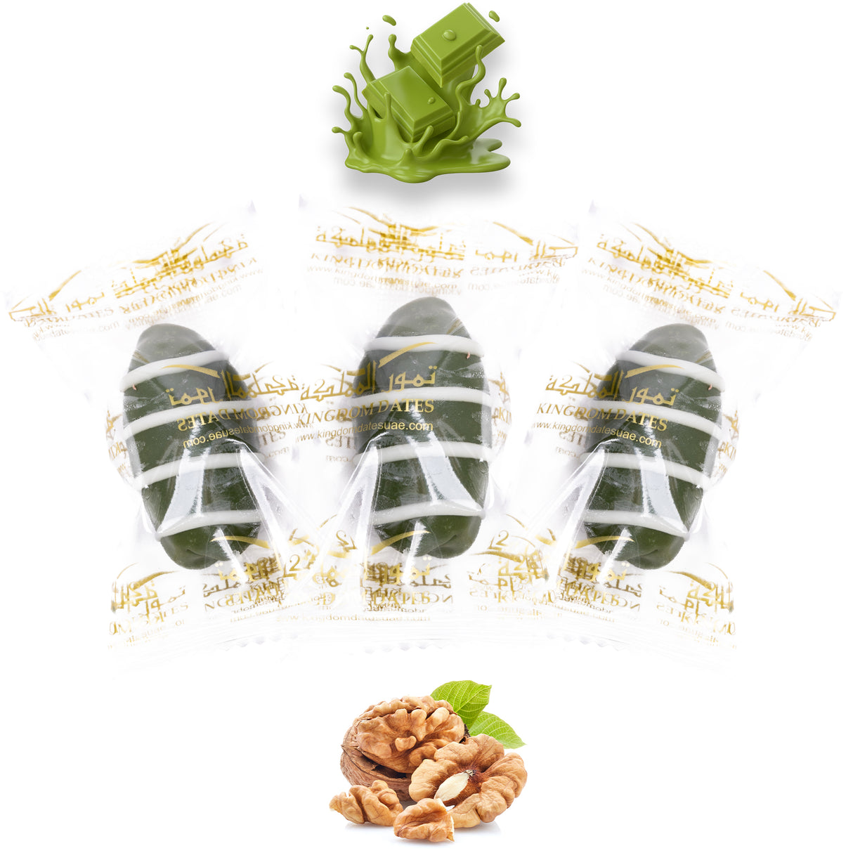 Matcha Chocolate Dates Stuffed With Nuts (Wrapped)