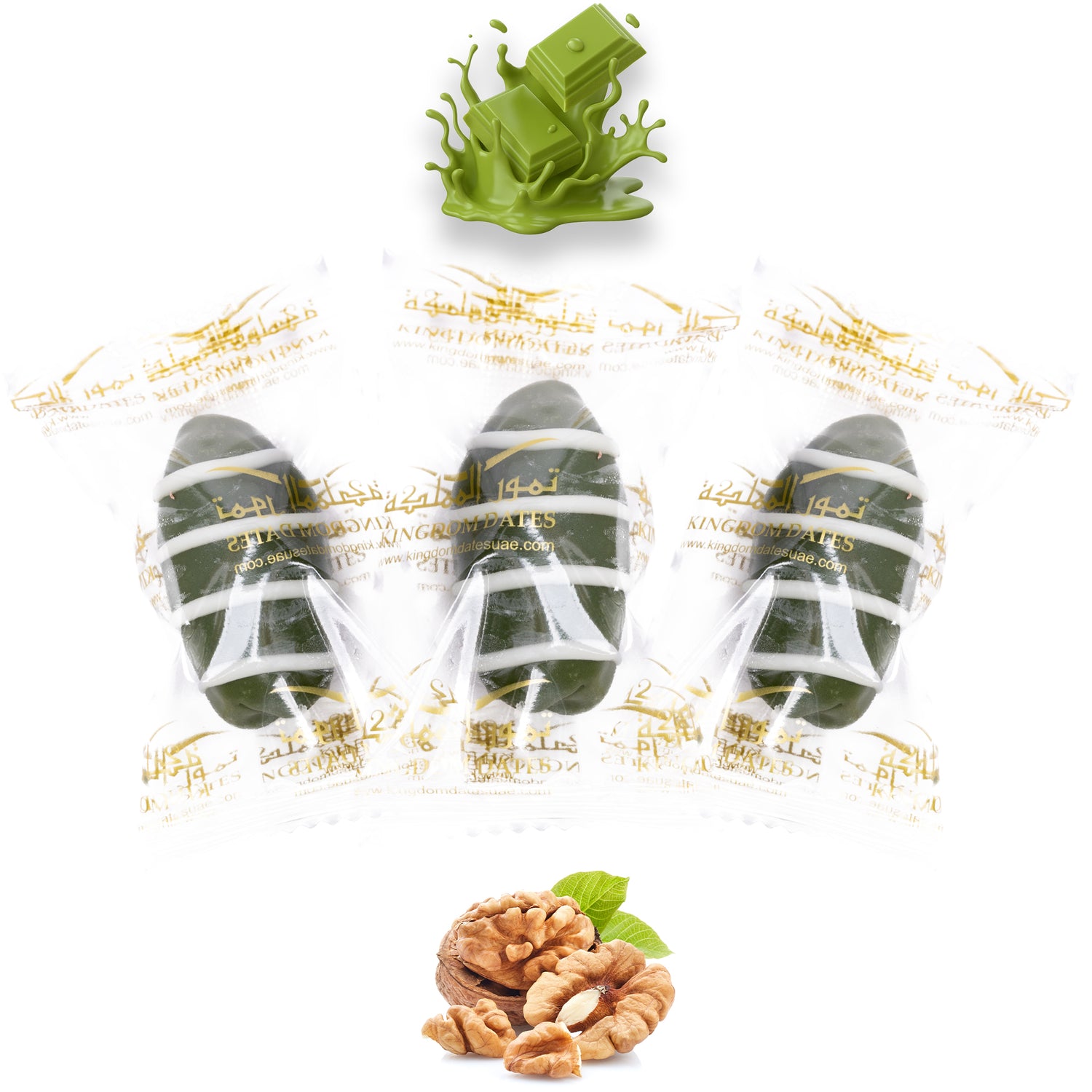 Matcha Chocolate Dates Stuffed With Nuts (Wrapped)