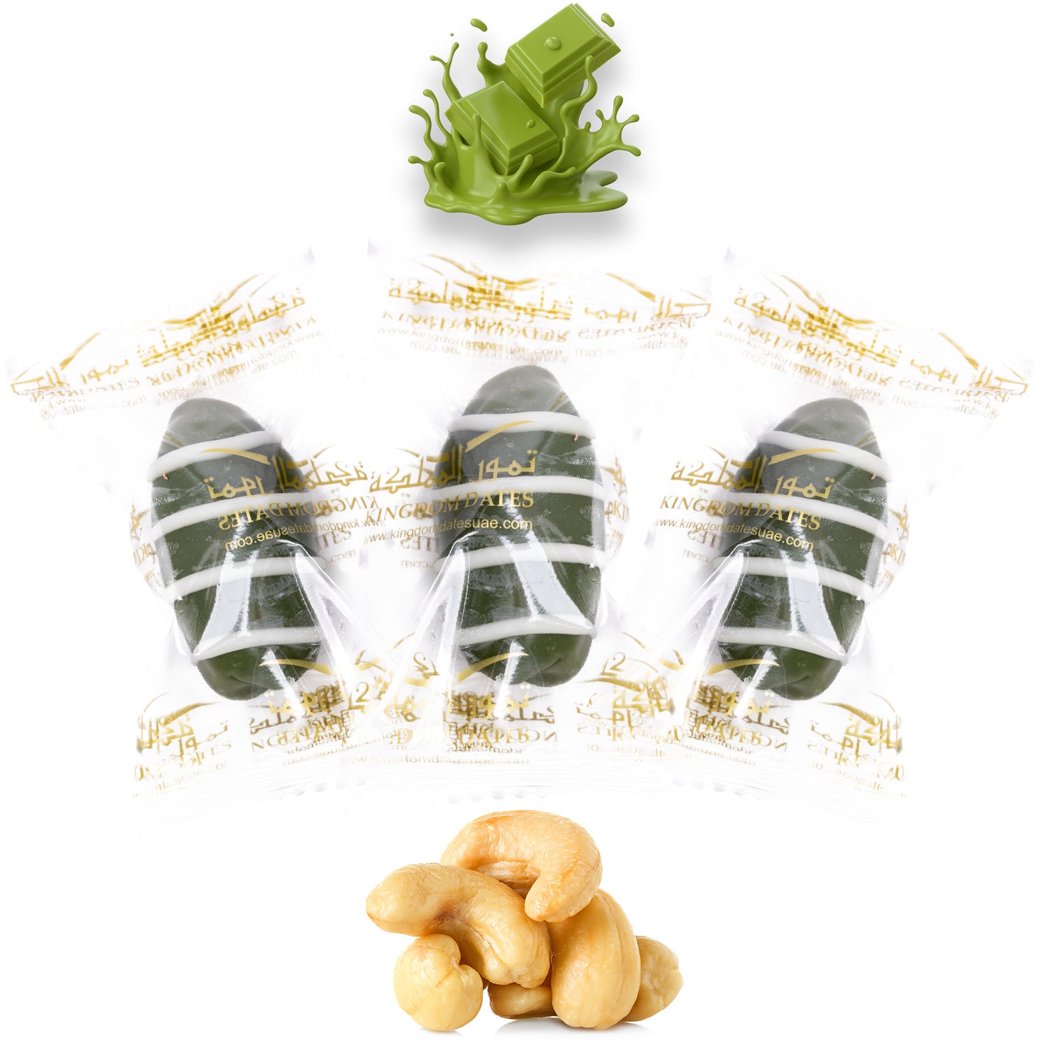 Matcha Chocolate Dates Stuffed With Nuts (Wrapped)