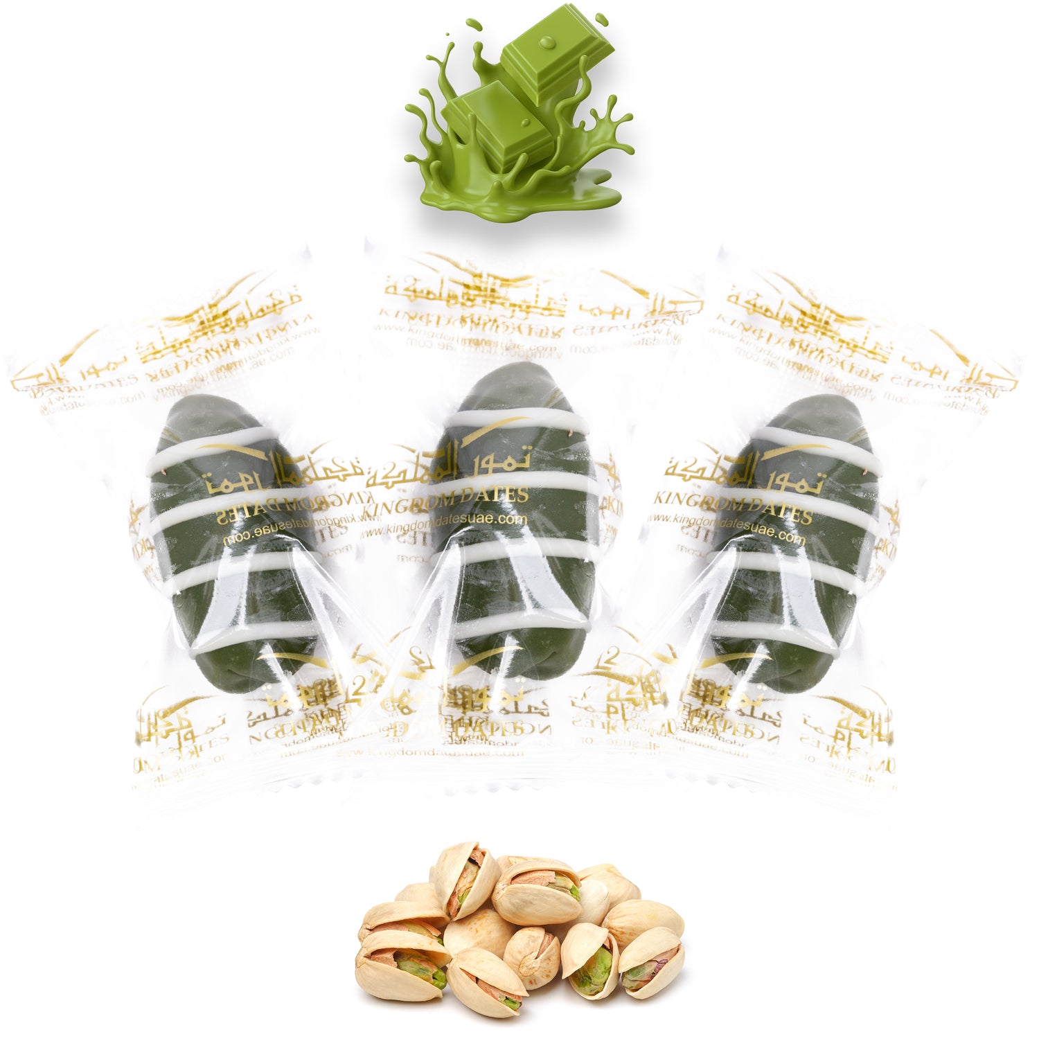 Matcha Chocolate Dates Stuffed With Nuts (Wrapped)