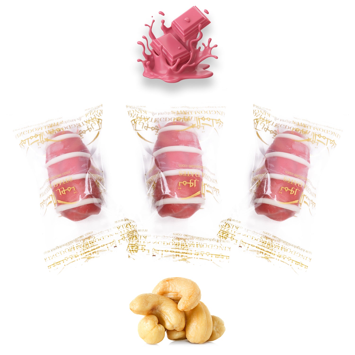 Ruby Chocolate Dates Stuffed With Nuts (Wrapped)