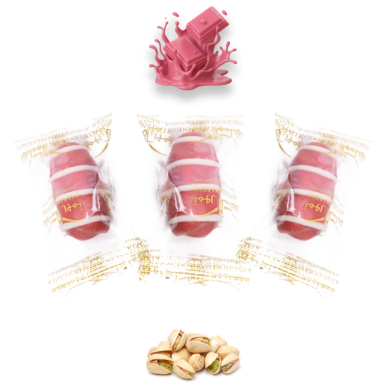 Ruby Chocolate Dates Stuffed With Nuts (Wrapped)