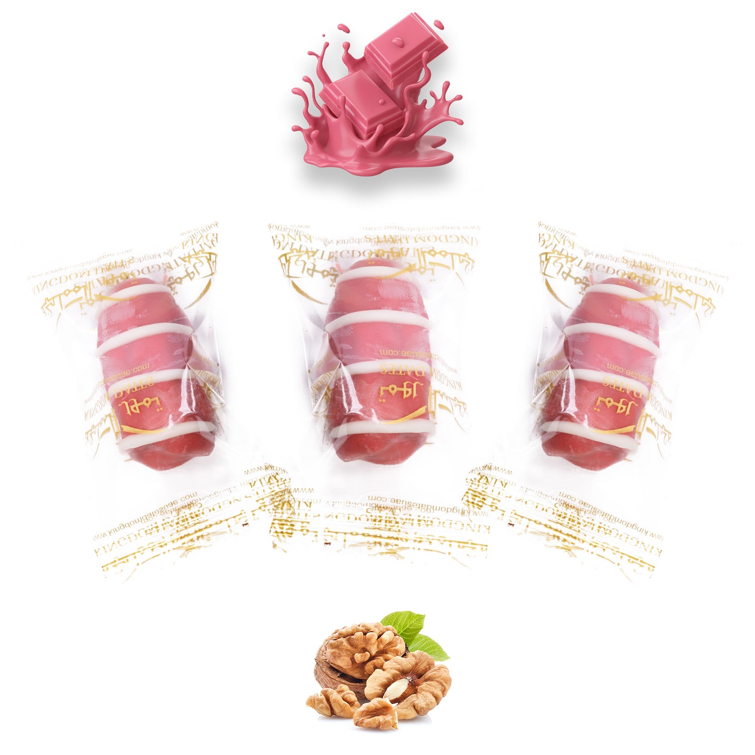 Ruby Chocolate Dates Stuffed With Nuts (Wrapped)