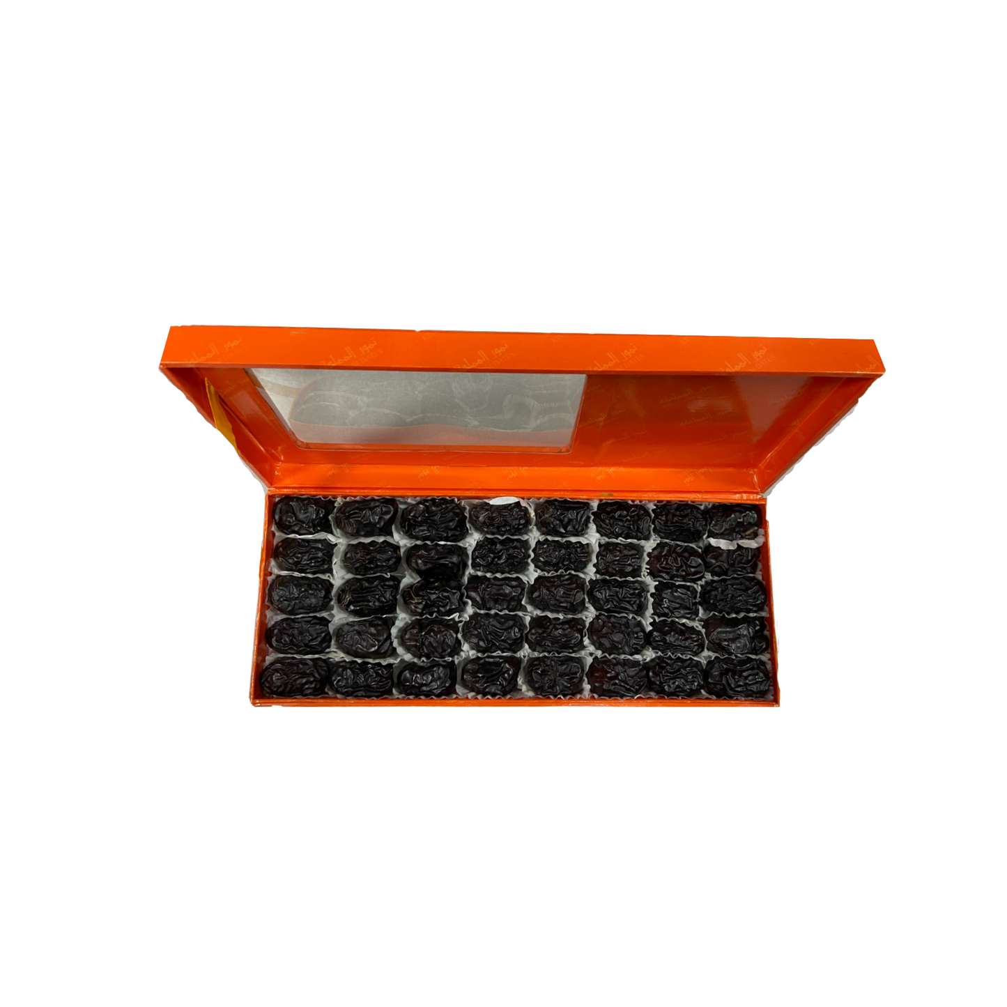 Orange Gift Box Filled With Ajwa Al Madina Dates 350 gm