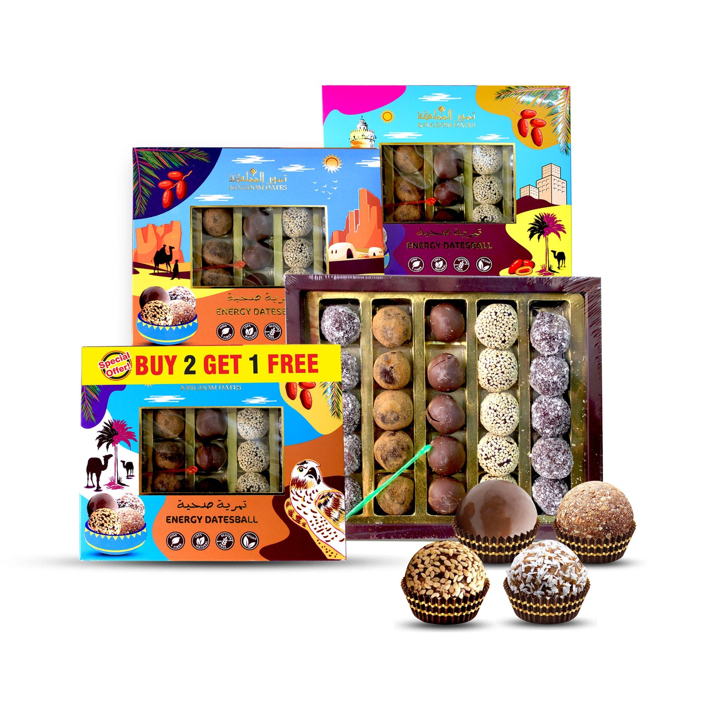 Dates Energy Ball Each 300g Buy 2 Get 1 Free - kingdom Dates UAE