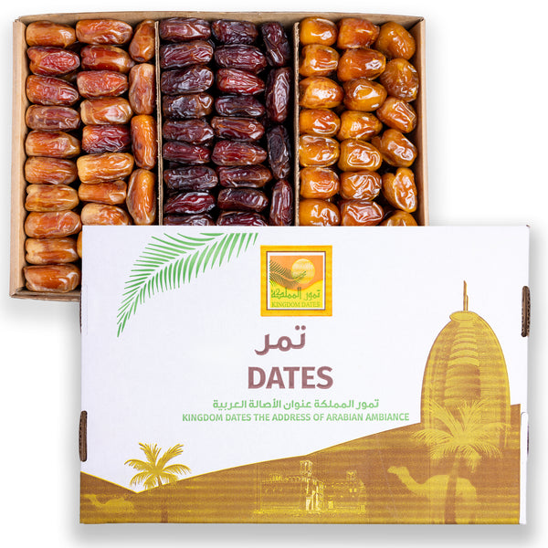 3 KG Premuim Assorted Plain Dates Box (Sagi-Sukkari-Khedri)