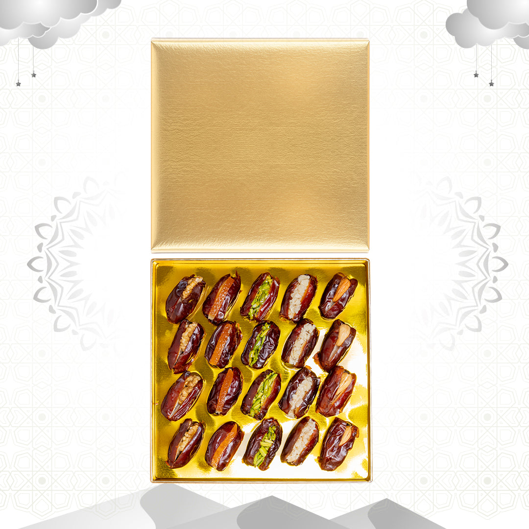 Golden Stuffed Dates Gift with Nuts