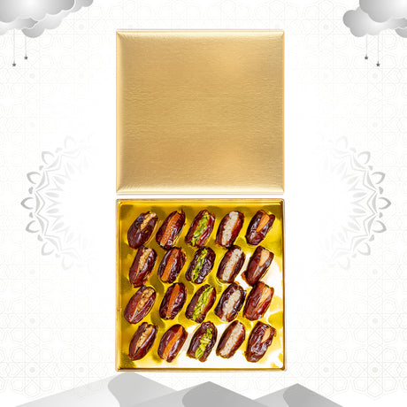 Golden Stuffed Dates Gift with Nuts