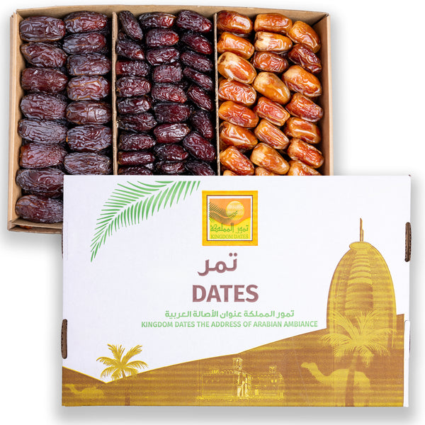 3 KG Premuim Assorted Plain Dates Box (Majdoul-Sagi-Safawi)