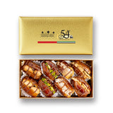 Golden Stuffed Dates Gift with Lines & Nuts – 16 Premium Pieces