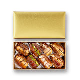 Golden Stuffed Dates Gift with Lines & Nuts – 16 Premium Pieces