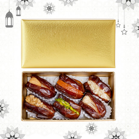 Golden Stuffed Dates Gift with Nuts