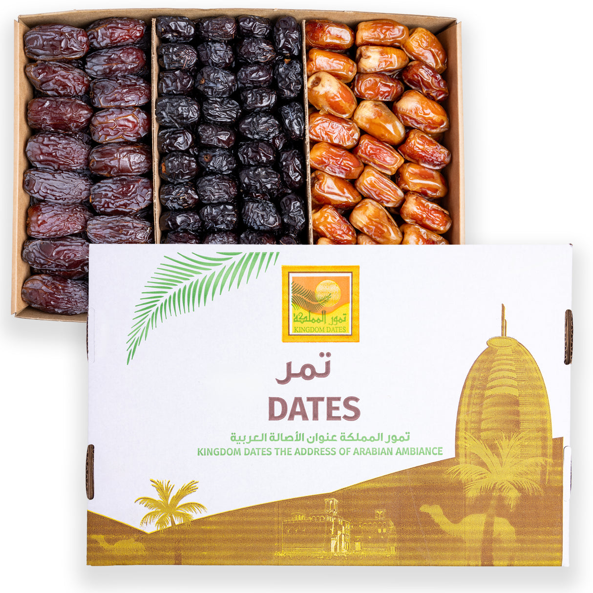 كرتون تمور مشكلة فاخرة 3 كيلو (مجدول، صقعي، وعجوة) – عرض رمضان