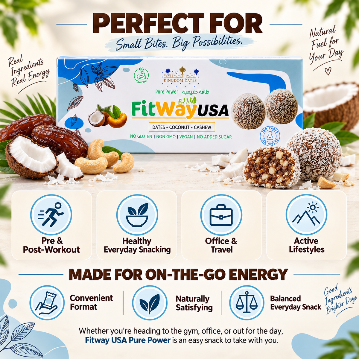 Coconut Dates Protein Ball with Cashew 50g