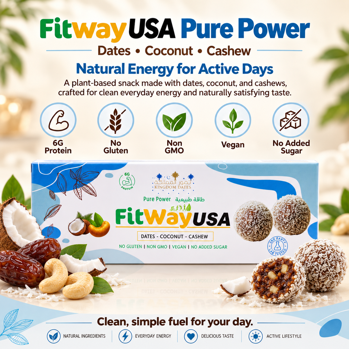 Coconut Dates Protein Ball with Cashew 50g