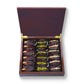 Brown Carbon Fiber Wooden Box Filled with Majdoul with Mixed Nuts Dates 350 gm