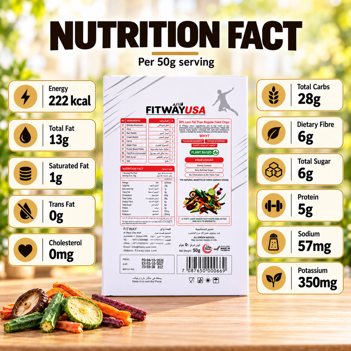 FitWay USA Wildgrain Snacks Veggie Salad - 50g
