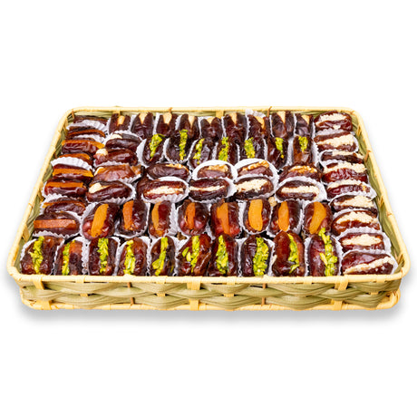 Premium Dates Tray Stuffed with Mixed Nuts & Dried Fruits