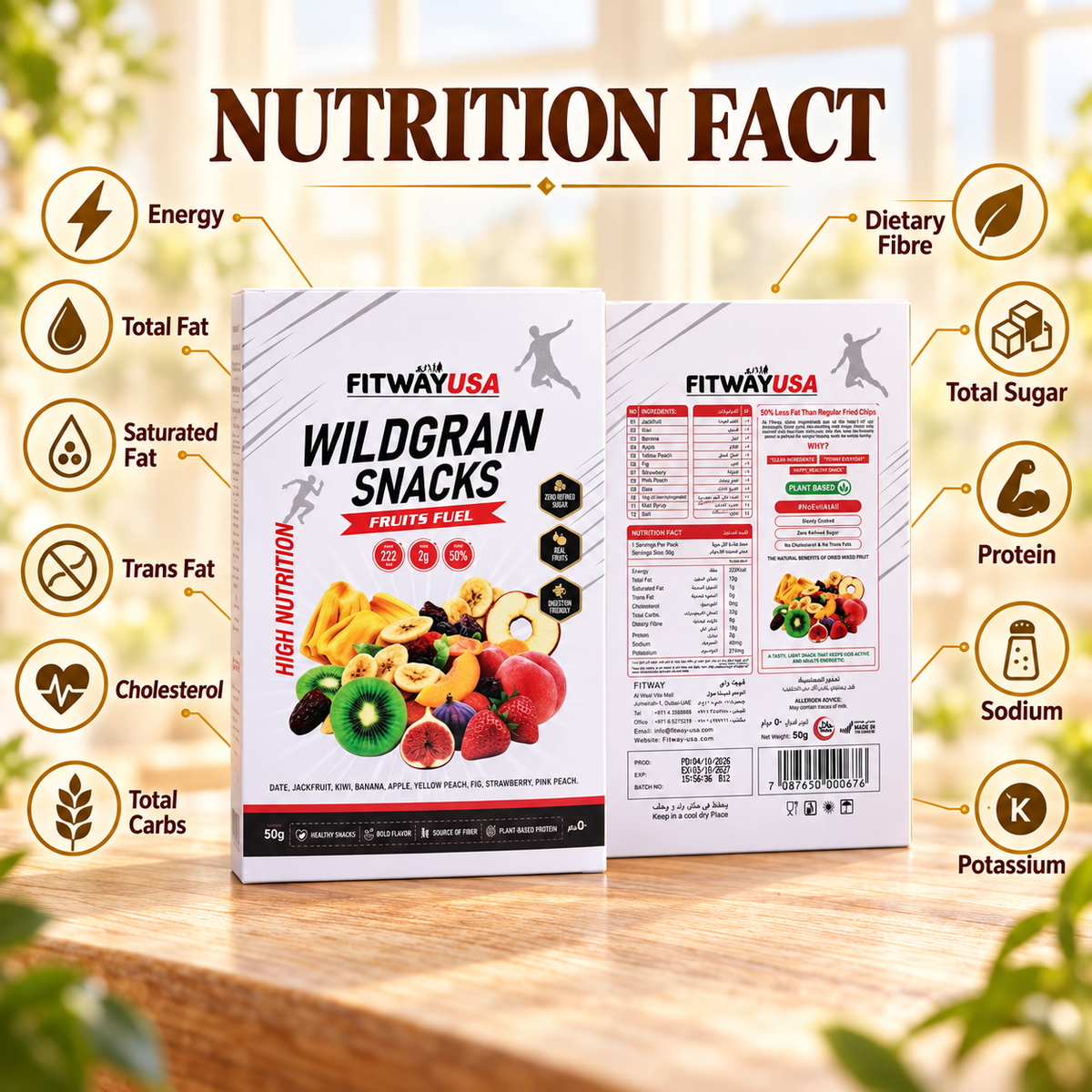 FitWay USA Wildgrain Snacks Fruits Fuel - 50g