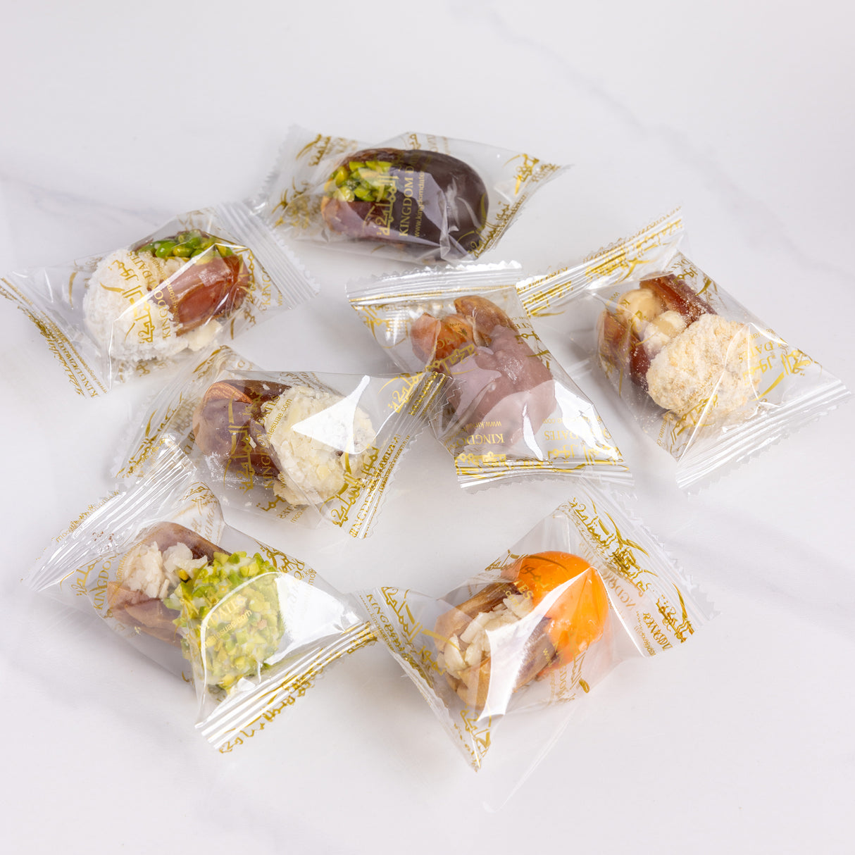 Assorted Chocolate Dates Stuffed with Nuts & Dried Fruits (Wrapped)