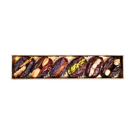 Golden Majdoul Dates with Nuts Gift Box – 6 Premium Dates