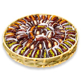 Premium Dates Tray Stuffed with Mixed Nuts & Dried Fruits (Round)