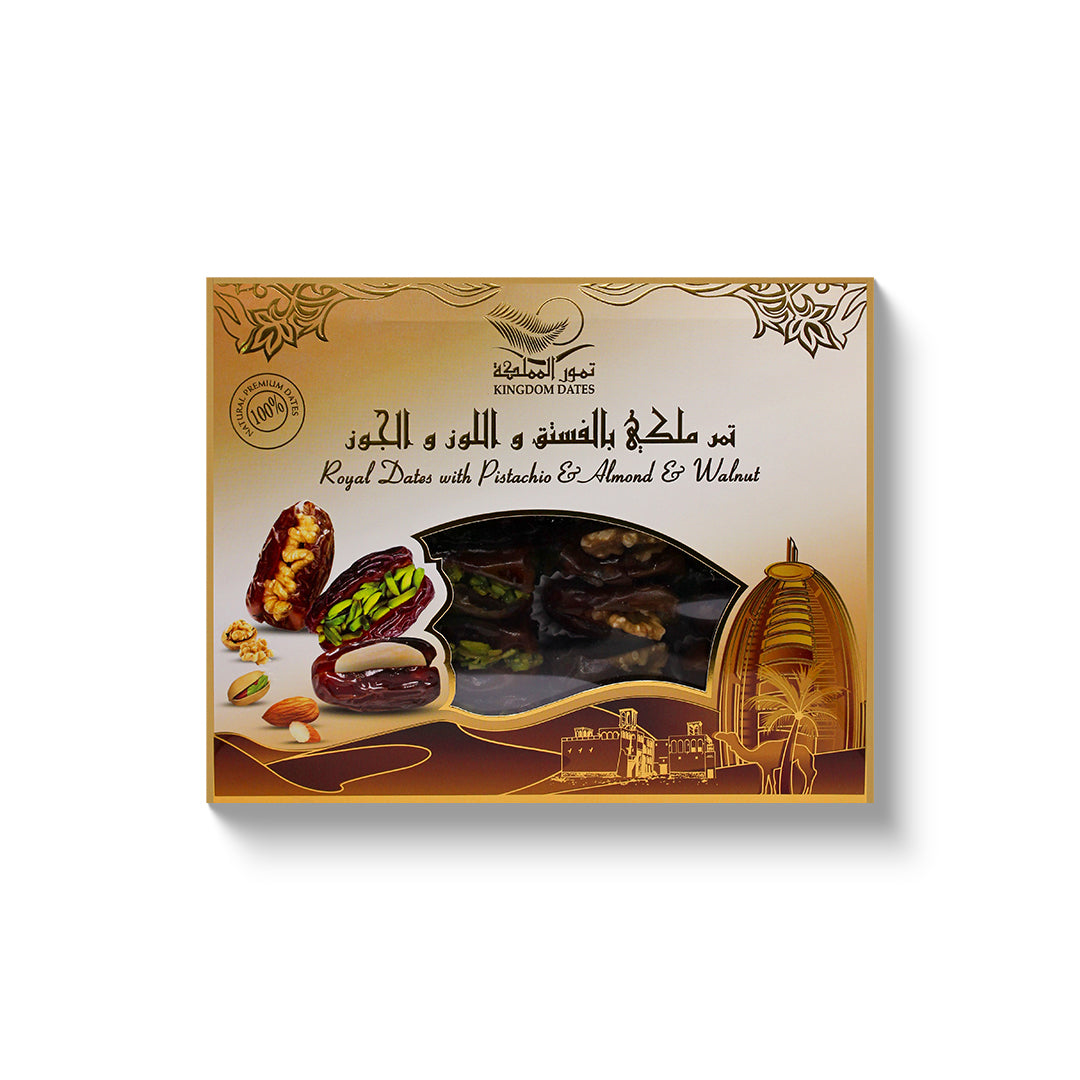 Sagi Dates Stuffed with Almond, Pistachio and Walnut 350 gm