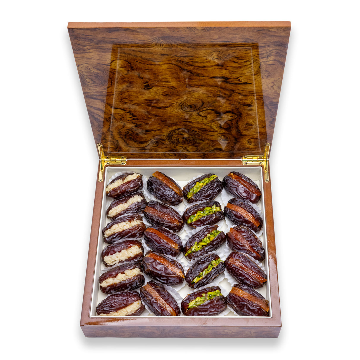 Gourmet Majdoul Dates with Nuts – 500g Premium Wooden Box for Gifting