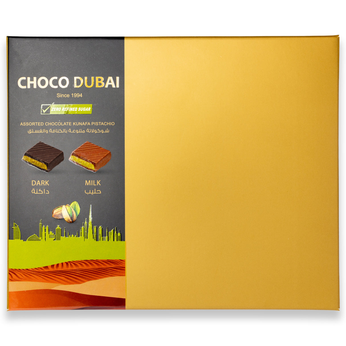 Assorted Chocolate Kunafa Pistachio – Zero Refined Sugar (9pcs Gift Box)