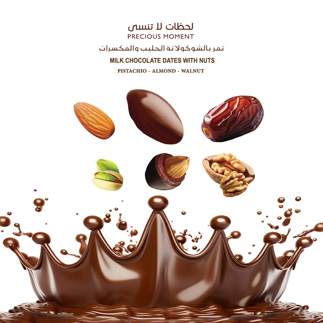 Choco Dubai Milk Chocolate Dates with Nuts – Viral Dubai Edition (100g)