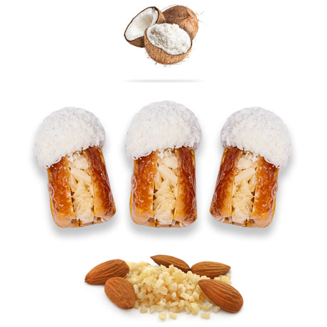 Luxury Sagi Dates Stuffed with Nuts & Half-Dipped in Coconut Chocolate
