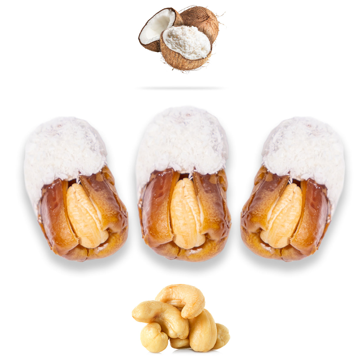 Luxury Sagi Dates Stuffed with Nuts & Half-Dipped in Coconut Chocolate