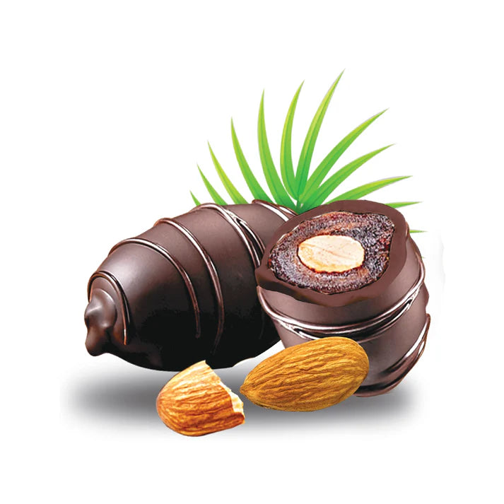 Dark Chocolate Dates Stuffed With Nuts - Full Coated