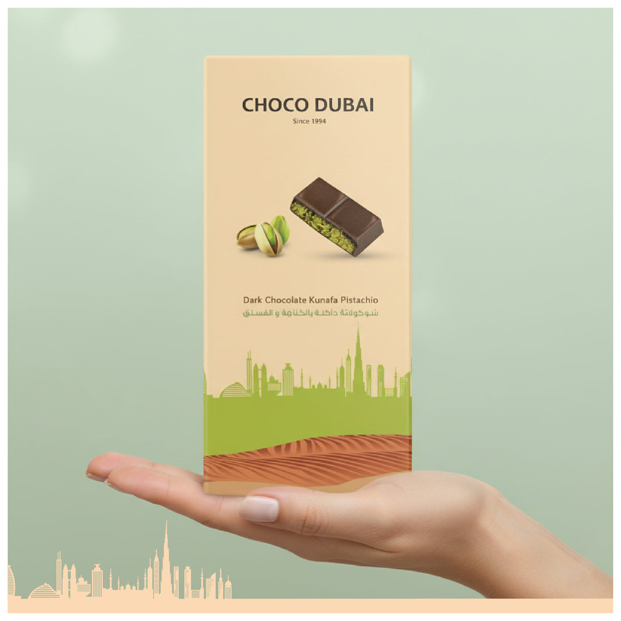 Dark Chocolate Kunafa Pistachio 100GM